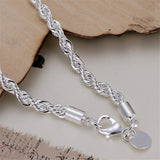 925 Sterling Silver Chain Bracelets for Men Women Braided Rope Male Fashion Jewelry High Quality New 4mm 