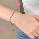 925 Sterling Silver Zircon Bracelets for Women Sweet Girls Sparkling Charm Delicate Chain Gift Jewelry Fashion 