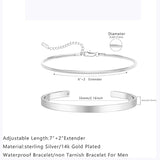 925 pulseiras empilháveis de prata esterlina para homens, conjuntos de pulseiras banhadas a ouro 14k, bracelete de punho elegante, pulseiras cubanas