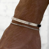 925 pulseiras empilháveis de prata esterlina para homens, conjuntos de pulseiras banhadas a ouro 14k, bracelete de punho elegante, pulseiras cubanas