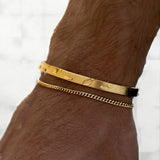 925 pulseiras empilháveis de prata esterlina para homens, conjuntos de pulseiras banhadas a ouro 14k, bracelete de punho elegante, pulseiras cubanas