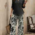 Spring-Summer Fashion Design Elegant Pullover Long Sleeve Top + Pants Set