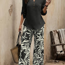 Spring-Summer Fashion Design Elegant Pullover Long Sleeve Top + Pants Set