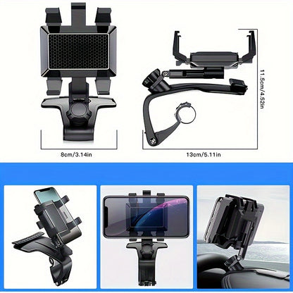 Creative Car Mobile Phone Holder that can rotate 360 degrees, car dashboard navigation mobile phone holder with parking number plate