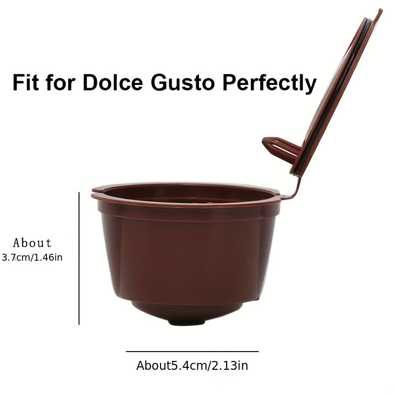3Pcs Fit For Dolce Gusto Coffee Filter Cup Reusable Coffee Capsule Filters For With Spoon Brush