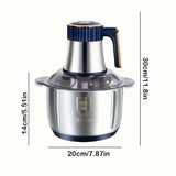 Procesador de alimentos de acero inoxidable de 5 l con sistema de 6 cuchillas: picadora de carne y verduras rápida, 5 velocidades, ideal para cebollas, ajo, ensaladas y comida para niños. Imprescindible en la cocina.