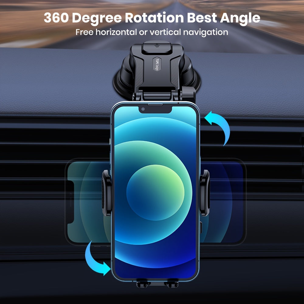 TOPK D38-C Car Phone Holder Mount, Upgraded Adjustable Horizontally And Vertically Cell Phone Holder For Car Dashboard Compatible With All Phones