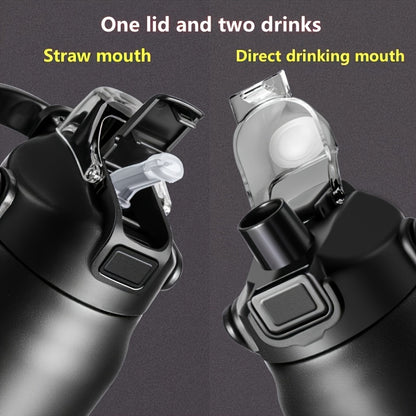 1 termo grande de acero inoxidable 304, ideal para deportes, ideal para viajes, bebidas frías y calientes, ideal para verano e invierno, regalo.