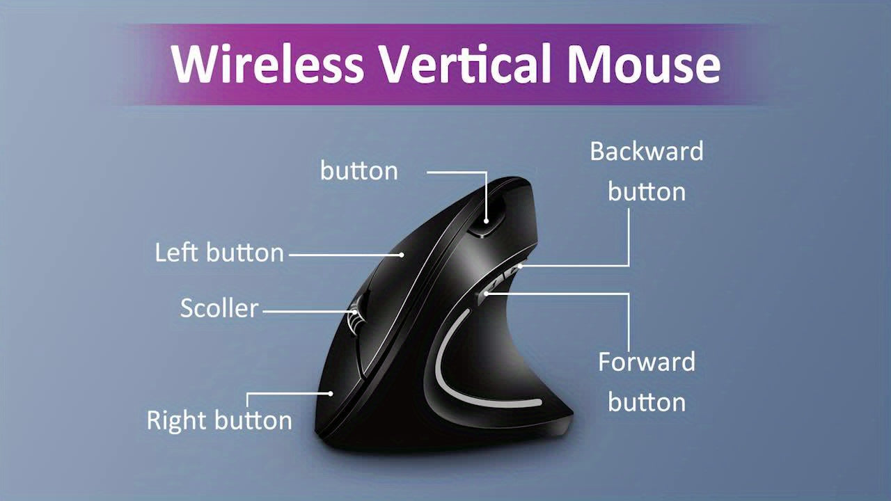 Wireless Mouse Vertical Gaming Mouse USB Computer Mice Ergonomic Desktop Upright Mouse   for PC Laptop Office Home