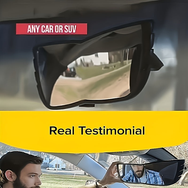 1PC Wide-Angle Panoramic Car Rearview Mirror: Enhances Blind Spot Visibility &amp; Large Field of View - Durable ABS Material