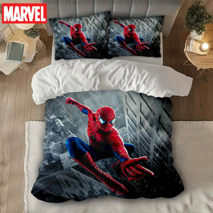 Authorized 3pcs Marvel Spiderman Bedding Set Featuring 1 Duvet Cover And 2 Pillowcases, Providing a Soft And Cozy Bedding Option for Bedrooms, Guest Rooms, And Dorm Decor.