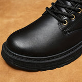 Botas vintage con cordones y cremallera lateral para hombre, resistentes al desgaste y antideslizantes para todas las estaciones.