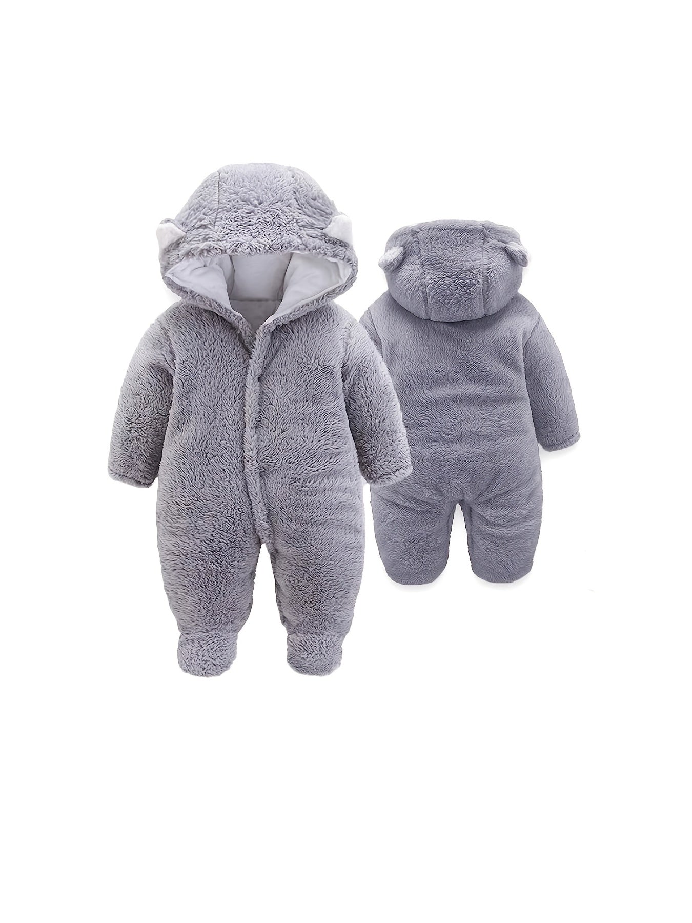 Unisex Baby Winter Coats Cute Newborn Infant Hooded Jumpsuit Snowsuit Bodysuits, Suitable For Indoor And Outdoor Wear