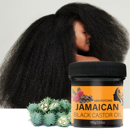 Pasta capilar de ricino negro jamaicano - Puro prensado en frío para hidratar el cuero cabelludo y el cabello, fortalece el cabello y lo mantiene saludable, ideal para cabello normal, unisex para adultos, ingrediente hidratante de ricino, 100 g