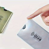 10 protectores de tarjetas RFID: blindaje avanzado, diseño antideslizante seguro, cubiertas de aluminio duraderas con bloqueo NFC para tarjetas de identificación y bancarias, material plástico, suministros de oficina diarios.