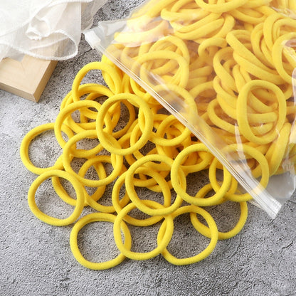 Juego de 50 bandas elásticas para el pelo para mujer, de 4 cm, de colores lisos y sencillos, accesorios para el cabello, coleteros.