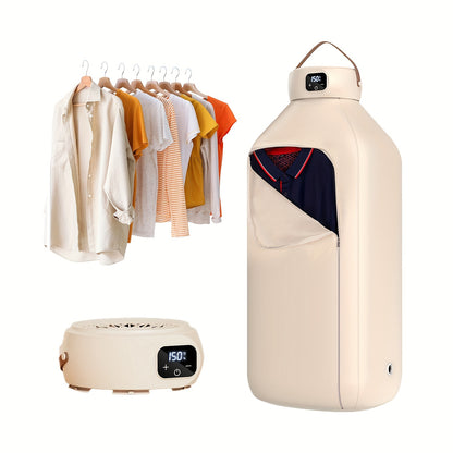 Compact Mini Clothes Dryer - Portable Dryers with Remote Control, 2-Speed Adjustment, 1-8 Hours Timing, Foldable Design for Travel, Apartment, RV, Dorm - Space-Saving, Energy-Efficient, and Quiet Operation
