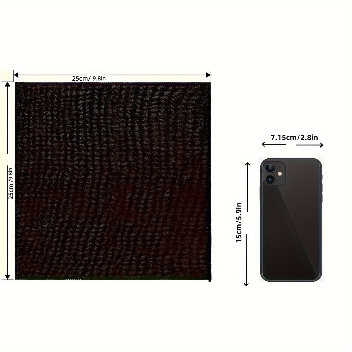 5/10/20/50 Pieces Black Flat Cleaning Cloth Set Soft And Quick-Drying Absorbent