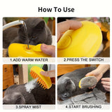 Cepillo de vapor para gatos, autolimpiable para eliminar pelos enredados y sueltos, cepillo de vapor para masajes, peine depilatorio para gatos y perros.
