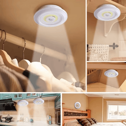 Dimmable LED Under Cabinet Lighting Kit with Remote Control - 6500K Cool White Light, Battery-Powered, Perfect for Closets & Kitchens (Batteries Not Included)