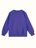 Girls' Vintage Cherry & Letter Print Casual Sweatshirt - Cozy Polyester, Round Neck, Long Sleeve for Fall/Winter