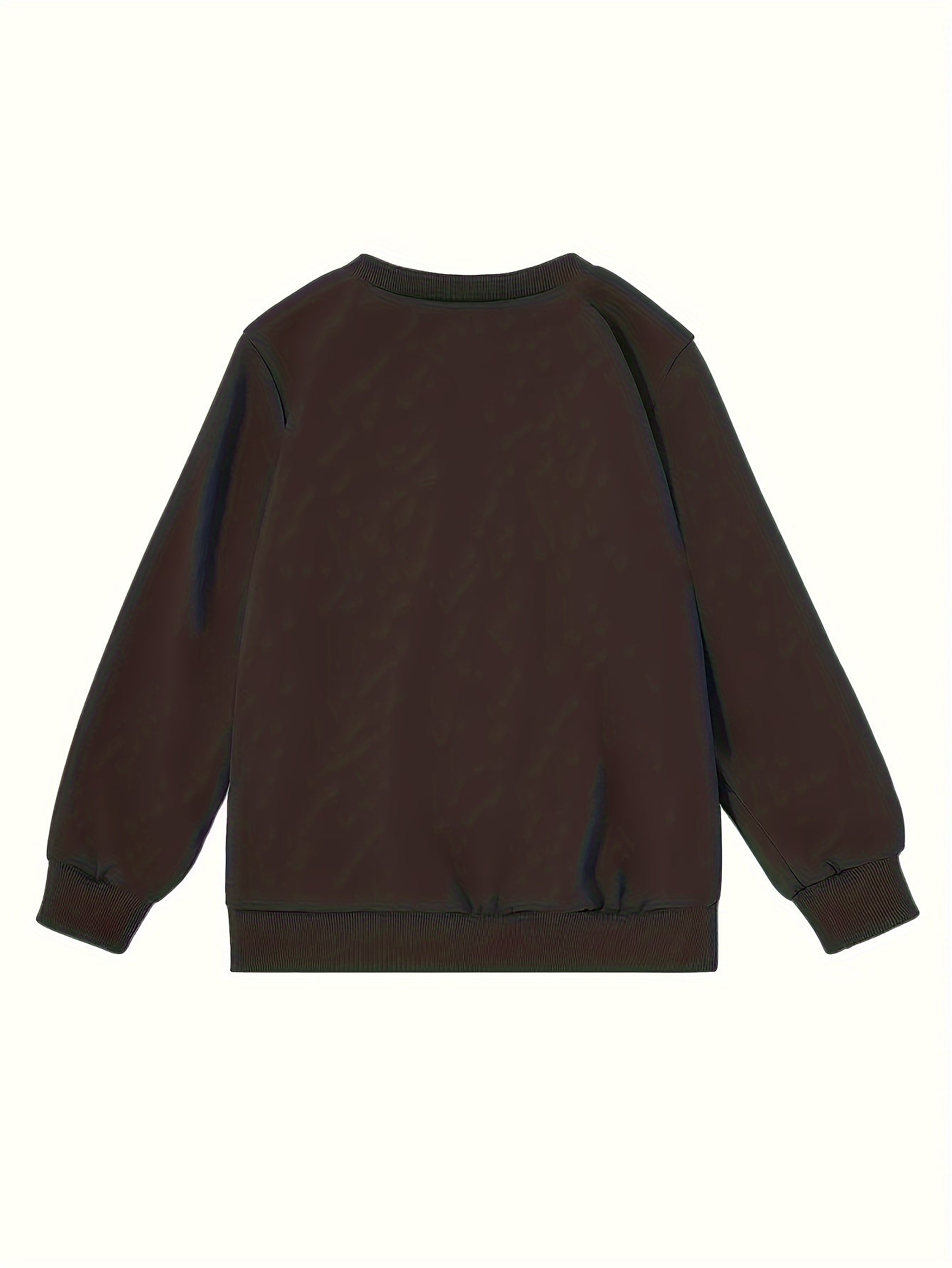 Girls' Vintage Cherry & Letter Print Casual Sweatshirt - Cozy Polyester, Round Neck, Long Sleeve for Fall/Winter