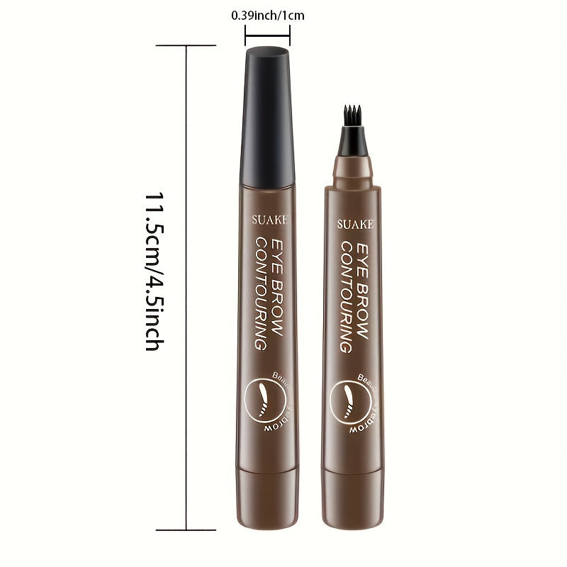 Lápiz de cejas resistente al agua, microblading con 4 cabezales divididos, maquillaje natural para cejas (5 colores)
