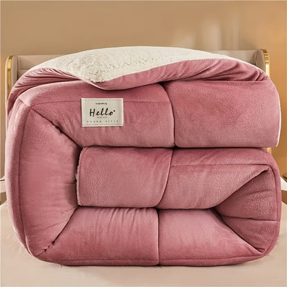 Reversible Plaid Comforter - Contemporary All-Season Quilted Duvet Insert with Box Stitch, Ultra Soft Milk Velvet Fabric, Medium Weight Polyester Fill, Machine Washable, Multipurpose - Available in 9 Sizes, Christmas Present
