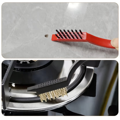 8pcs Multi-Function Cleaning Brush Set - Durable Stainless Steel & Plastic Tools for Kitchen, Bathroom, and Outdoor Use - Includes Stove, Range Hood, Refrigerator Gap, Cup, and Lobster Brushes