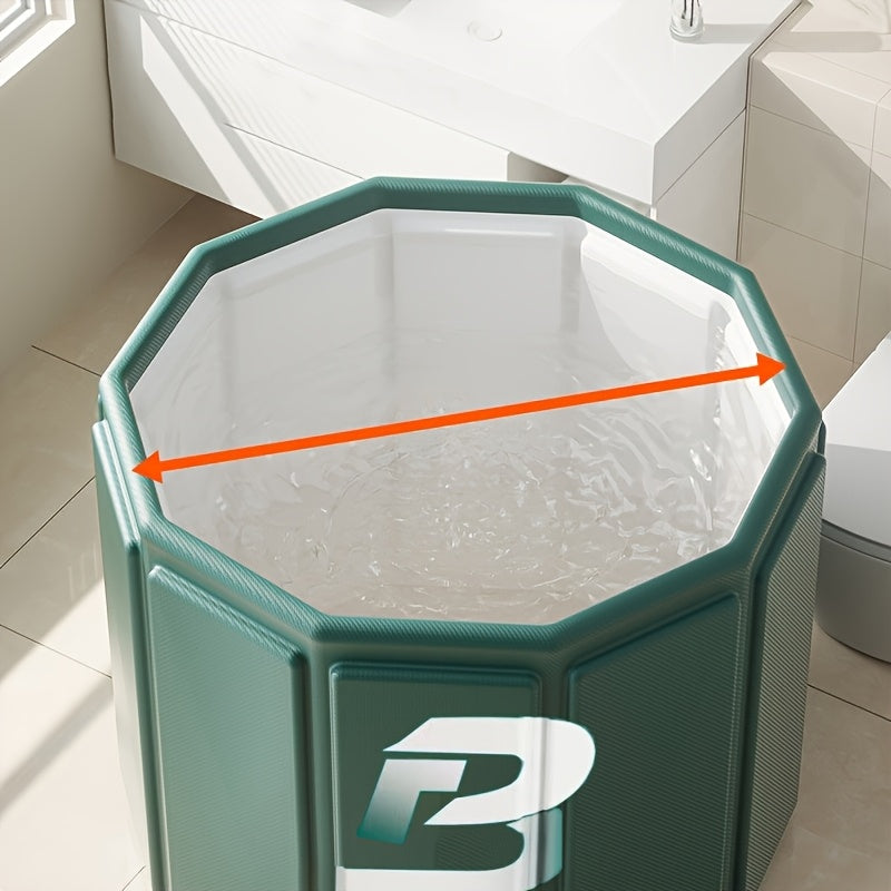 BOER Oversized Foldable Portable Bathtub, Round Neoprene 100% Compact Inflatable Spa Tub for Adult, Family Bathroom & Outdoor Use, Contemporary Style, Easy Storage