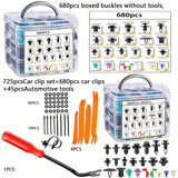 680pcs Car Bumper Clip Set, 725pcs Automotive Tool Kit, PP Material, Car Accessories, Fender Clips, Push Fastener, Rivet Clips, Car Repair Tools, for Vehicle Assembly, Durable Car Exterior Accessories