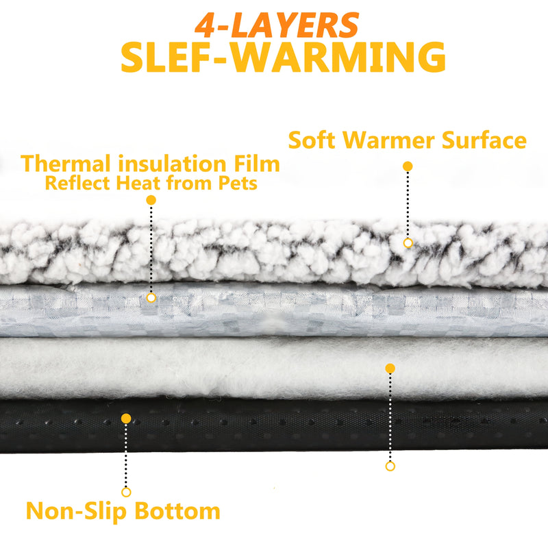 1pc Cozy Polyester Cat Bed with Non-Slip Bottom, Detachable Warm Pet Mat, Indoor & Outdoor Comfortable Cat Pad with Polyester Fiber Filling