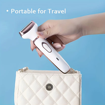 4 In 1 Women's Electric Hair Remover/Women's Multi-Function Electric Hair Remover Set/Women's Bikini Trimmer/USB Rechargeable/Hair Remover for Pubic Hair, Eyebrows, Nose, Face, Legs, / Portable, Gentle, Women's Gift, Mother's