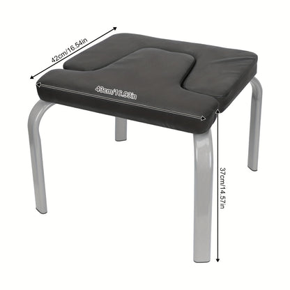1x Black PU Yoga Inversion Chair with Steel Pipe Frame - Detachable, 200kg Capacity, Ideal for Headstands & Workouts, Perfect for Halloween/Christmas/Thanksgiving, Versatile Workout Chair|Modern Fitness Chair|Durable Construc