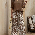 Spring-Summer Fashion Design Elegant Pullover Long Sleeve Top + Pants Set