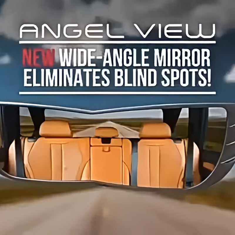 1PC Wide-Angle Panoramic Car Rearview Mirror: Enhances Blind Spot Visibility &amp; Large Field of View - Durable ABS Material