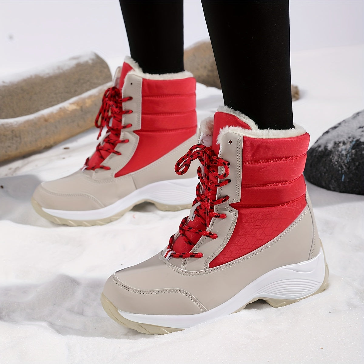 Cozy & Stylish Women's Winter Snow Boots - Warm, Non-Slip, Fashionable Mid-Calf Design with Soft Lining, Short Boots