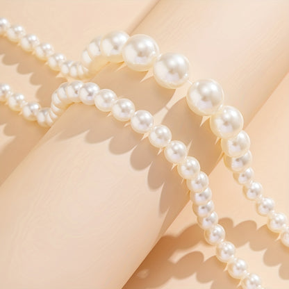 Juego de 2 collares de perlas de imitación de estilo barroco, exagerados, para el cuello, joyería, regalo y decoración.