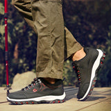 Botas de senderismo con cordones para hombre, resistentes y de talla grande, cómodas y antideslizantes, con suela suave para actividades al aire libre.