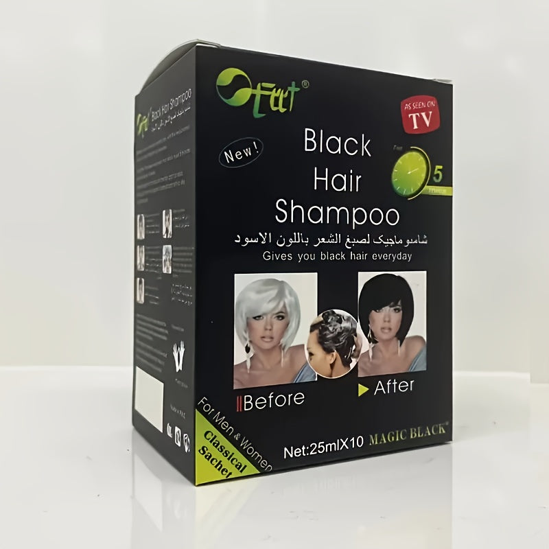 10pcs Black Hair Dye Cream, 25ml Each - Semi-Permanent, Plant-Based Formula for All Hair Types