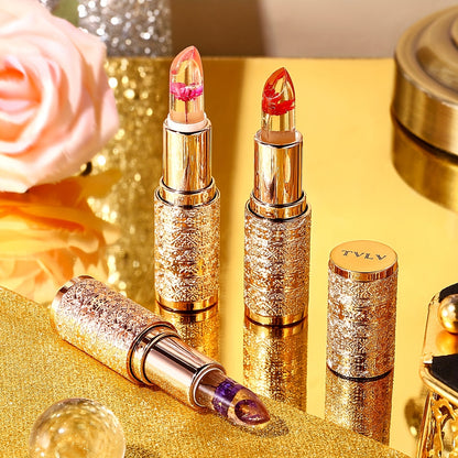 3pcs Hypoallergenic Petal Color-Changing Lip Balm with Vitamin E - Long-Lasting, Moisturizing, Temperature-Sensitive Lipstick in Metallic Tubes, Perfect Mother's Day Gift for Women