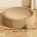 1pc Durable Sisal Cat Scratcher Lounge Sofa - Round Scratching Board with Comfortable Cat Bed, All-Season Pet Scratch Pad for Cats