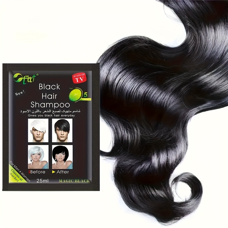 10pcs Black Hair Dye Cream, 25ml Each - Semi-Permanent, Plant-Based Formula for All Hair Types