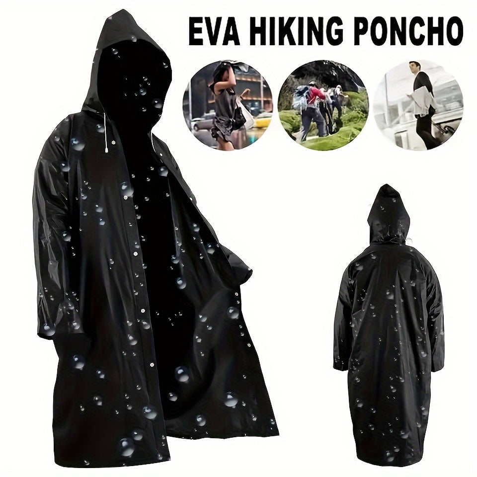 Impermeable Explorer: duradero, resistente al viento, de secado rápido, transpirable y ligero, con capucha para máxima protección al aire libre. Perfecto para senderismo, pesca, montañismo y acampada en negro.