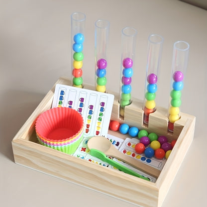 Early Education Clip Test Tube Color Bead Children Color Cognitive Hand-eye Coordination Brain Educational Toys Halloween Christmas Gift