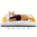 1pc Cozy Polyester Cat Bed with Non-Slip Bottom, Detachable Warm Pet Mat, Indoor & Outdoor Comfortable Cat Pad with Polyester Fiber Filling