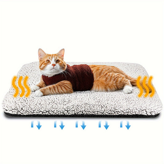 Cama acogedora de poliéster para gatos con base antideslizante, tapete cálido y desmontable, cómoda y con relleno de fibra de poliéster para interiores y exteriores.