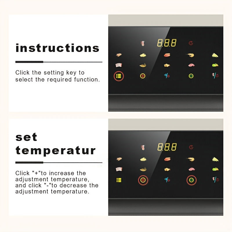 1pc Gmbin Electric Air Fryer Oven, 9L Large Capacity, 1350W Power, ABS Material, 220-240V European Standard Plug, Intelligent Multifunctional Fryer with Visible Cooking Window, No Deep Frying Required