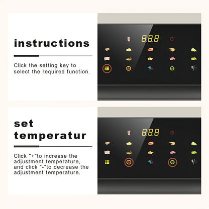1pc Gmbin Electric Air Fryer Oven, 9L Large Capacity, 1350W Power, ABS Material, 220-240V European Standard Plug, Intelligent Multifunctional Fryer with Visible Cooking Window, No Deep Frying Required