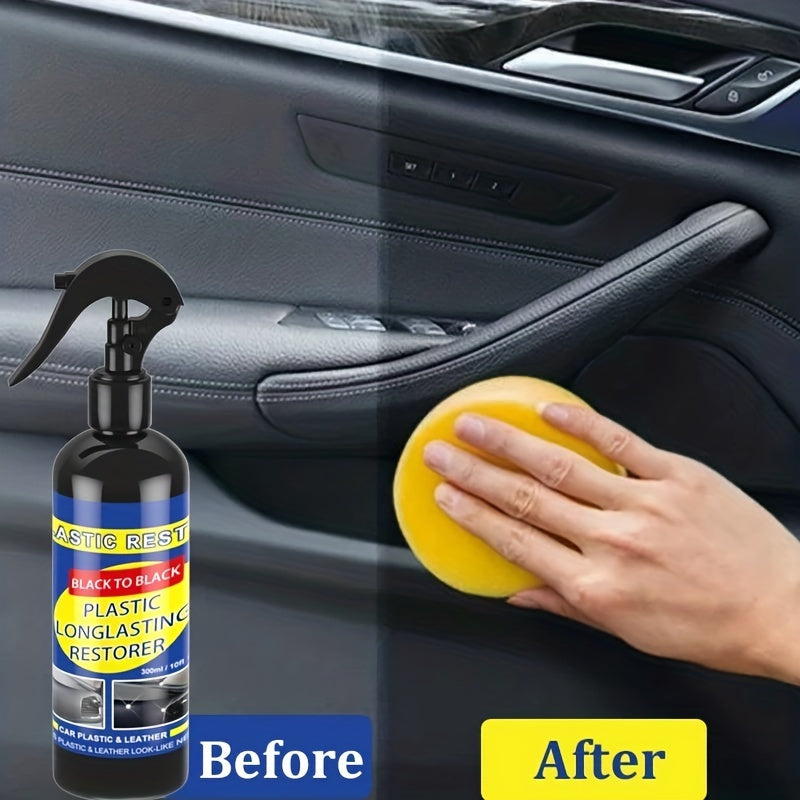 Jiang Jia Bao Car Plastic Restorer - Exterior Rubber and Plastic Care Agent, Deep Cleaning Shine and Restoration Formula, Protects Auto Surfaces, Long-Lasting Black Seal, Multi-Size Pack (30ML/50ML/100ML/300ML)